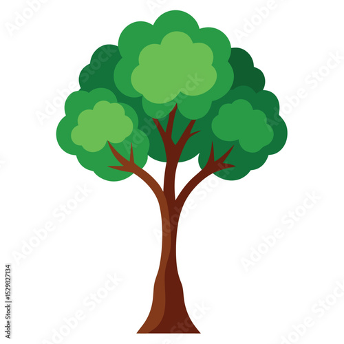 vector illustration of a green tree on white background