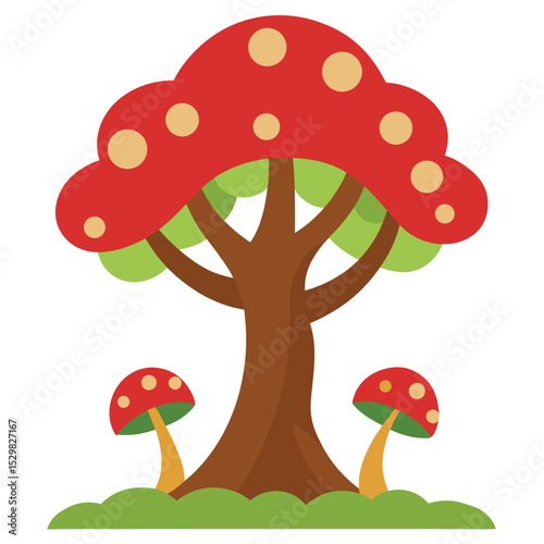 vector illustration of a green tree on white background