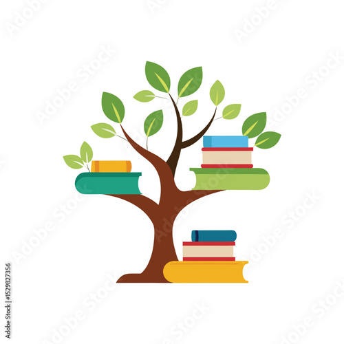 books growing on a tree vector