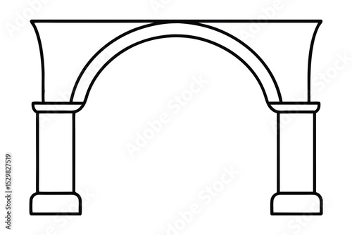 Architectural line drawing classic archway entrance design