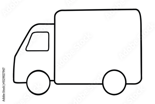 Simple line drawing of a delivery truck icon