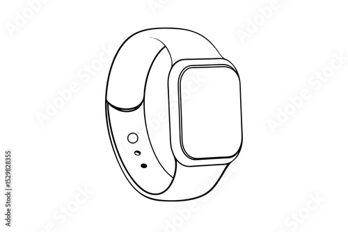 Smartwatch line drawing illustration technology gadget wearable device