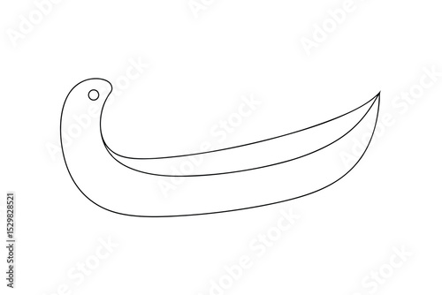 Simple line drawing of a small boat or canoe
