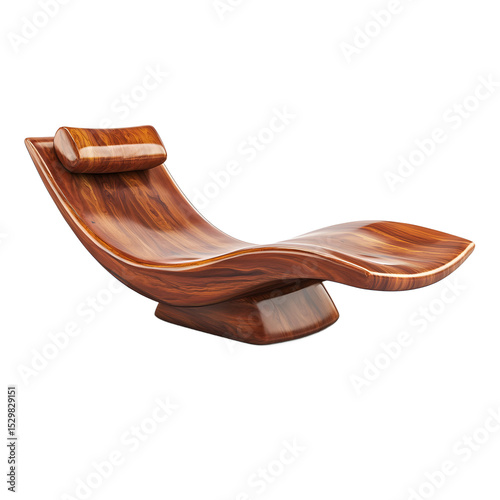 Luxurious Wooden Daybed with Intricate Grain Patterns