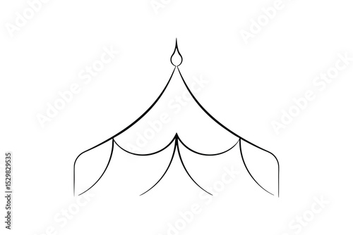 Elegant line drawing of a circus tent top view