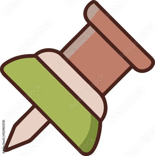 Modern pushpin icon clean line style isolated on transparent background