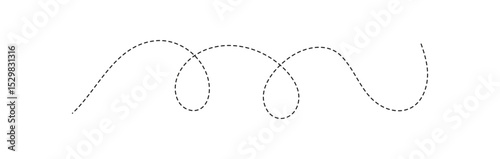 abstract dotted line. Hand drawn curve dotted line vector set.