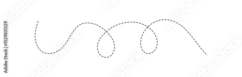 abstract dotted line. Hand drawn curve dotted line vector set.
