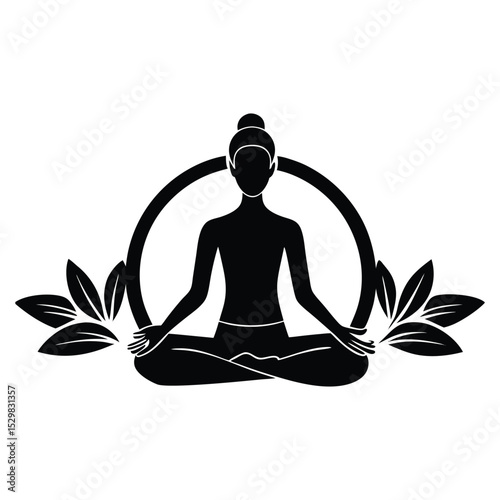 Minimalist Yoga Pose Silhouette Vector