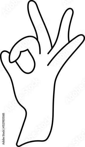 Ok hand sign illustration