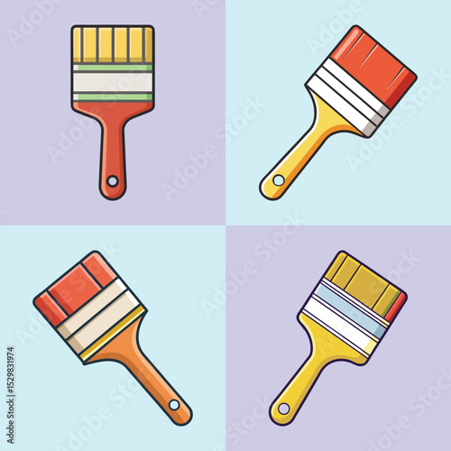 Paint Brush Flat Illustration Simple Art Tool Vector in Flat Style