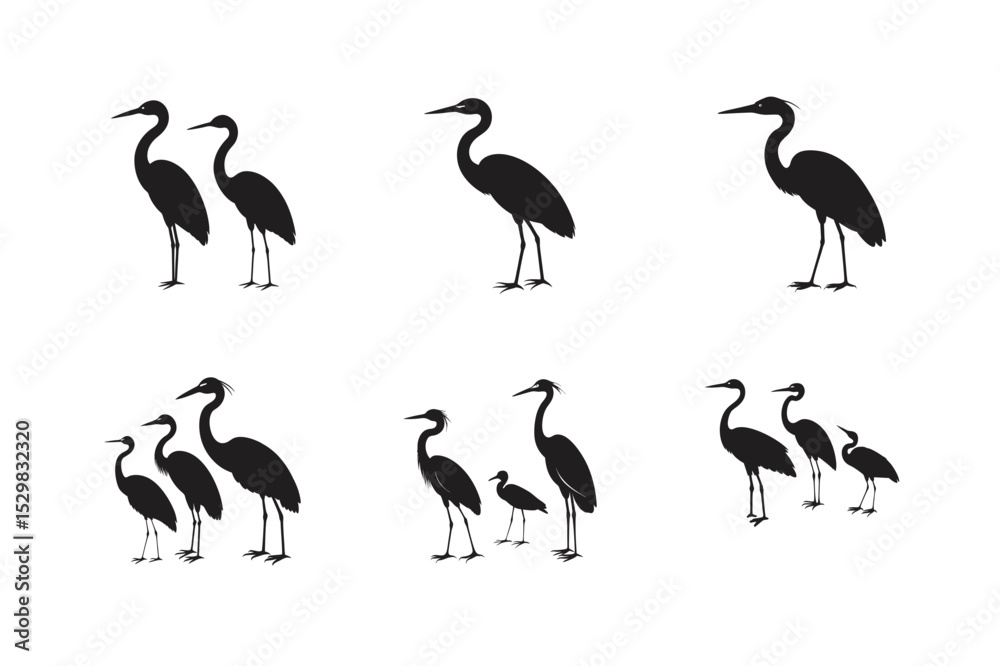 Obraz premium heron silhouette vector art