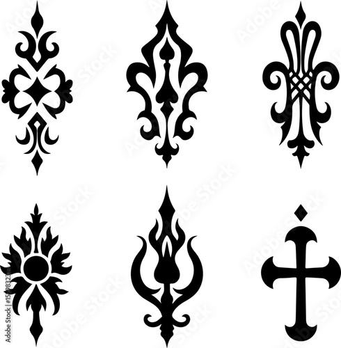 ornaments, decorative, design elements, cross, religious, flourish, scroll, vintage, elegant, classic, motif, vector, SVG, PNG, EPS, AI, digital art, crafting, symbols, abstract, ornate, intricate, ba
