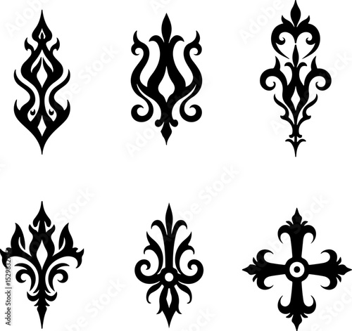 ornaments, decorative, design elements, cross, religious, flourish, scroll, vintage, elegant, classic, motif, vector, SVG, PNG, EPS, AI, digital art, crafting, symbols, abstract, ornate, intricate, ba