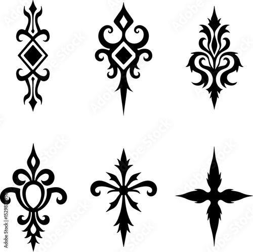 ornaments, decorative, design elements, cross, religious, flourish, scroll, vintage, elegant, classic, motif, vector, SVG, PNG, EPS, AI, digital art, crafting, symbols, abstract, ornate, intricate, ba