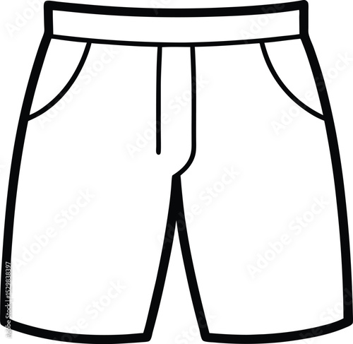 beach shorts icon line art vector illustration on transparent background
