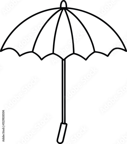beach umbrella icon line art vector illustration on transparent background
