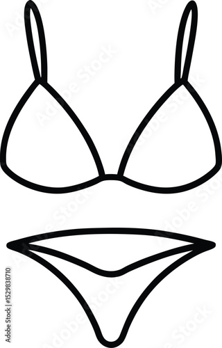 bikini set icon line art vector illustration on transparent background
