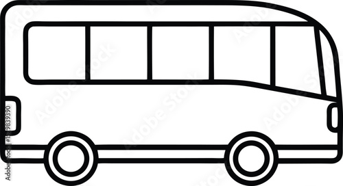 bus icon line art vector illustration on transparent background
