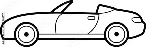 convertible icon line art vector illustration on transparent background
