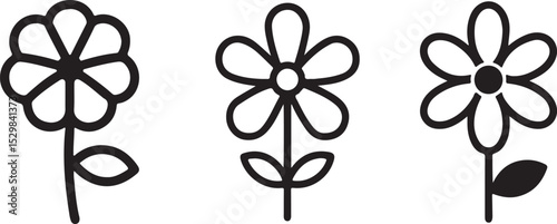 black and white flower