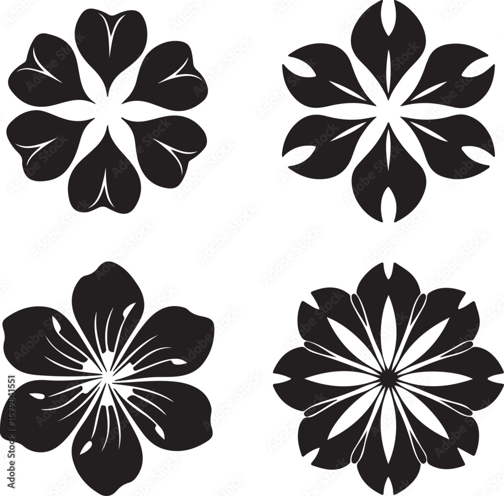 Obraz premium black and white flowers