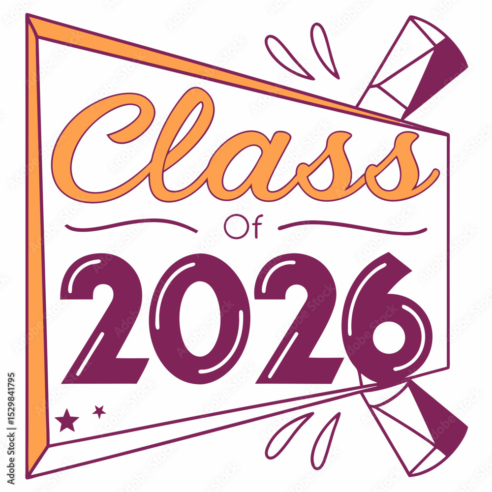 Fototapeta premium Class of 2026 graduation design element