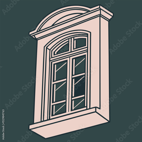 Realistic window frame vector graphic design