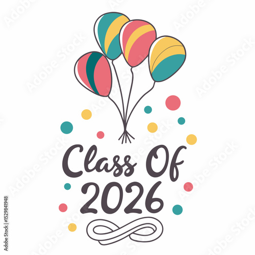 Class of 2026 graduation balloons celebration design