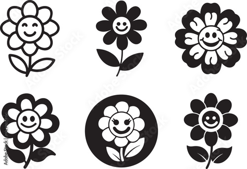 set of flowers