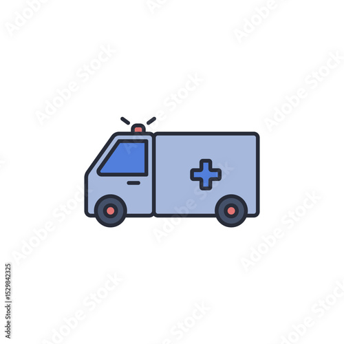ambulance icon. projector Symbol sign for mobile concept and web design. Vector icon, Logo illustration, Vector graphics