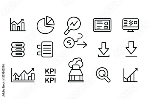 Set of Business and Data Analysis Icons