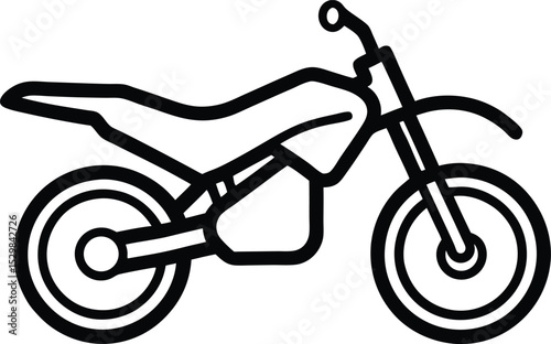 dirt bike icon line art vector illustration on transparent background