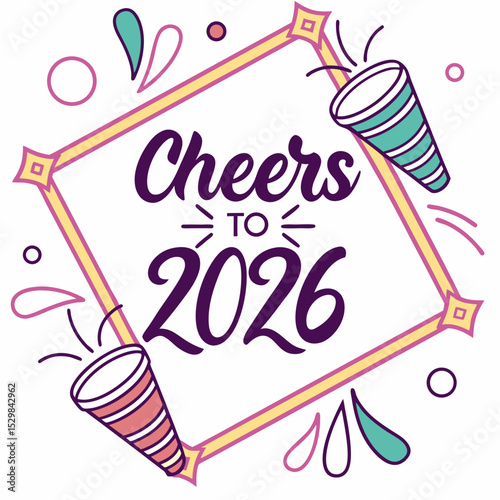 Cheers to 2026 new year party celebration design