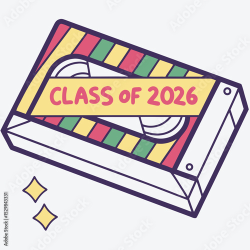Class of 2026 retro vhs cassette tape design