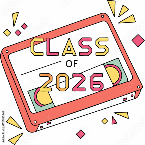 Class of 2026 cassette tape graduation design