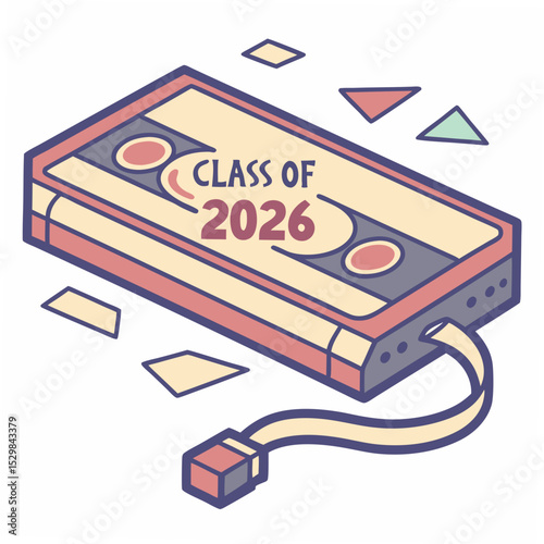 Class of 2026 cassette tape graphic design element