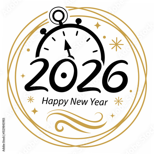 Happy new year 2026 countdown timer design