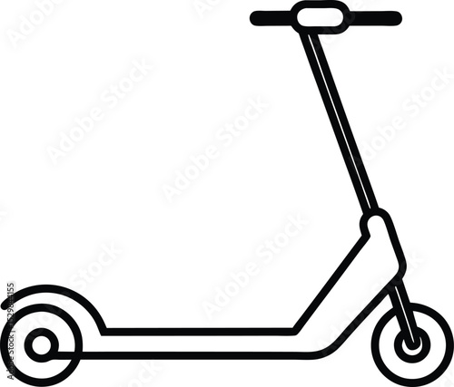 electric scooter icon line art vector illustration on transparent background