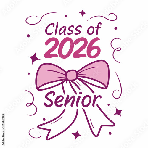 Class of 2026 senior girl graduation bow
