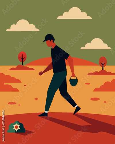 The individual felt as though they were walking through a field of invisible landmines never knowing when the next would be sprung.. Vector illustration