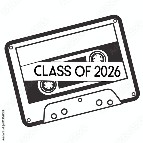 Class of 2026 cassette tape graduation design