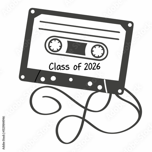 Class of 2026 cassette tape graduation design