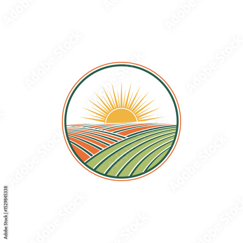 Sunrise over the Farm Fields A Rural Landscape