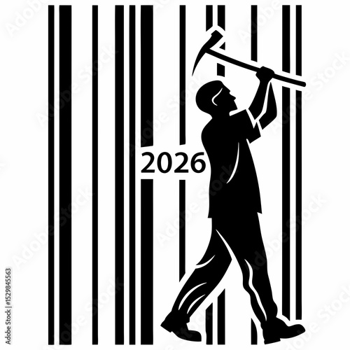 Breaking through barriers 2026 new year concept
