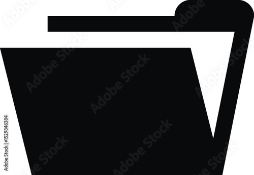 Open Folder Icon: A simplistic, elegant icon of an open folder. Symbolizing organization and digital file management.