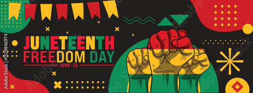 Juneteenth Freedom Day Banner - Bold Pan-African Celebration Design