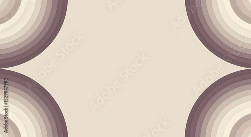 Abstract Beige and Brown Concentric Circles Background Design