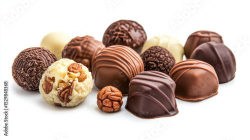 Wallpaper Mural Chocolate candies collection. Beautiful Belgian truffles isolated on white background. Torontodigital.ca