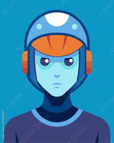 The person wearing the helmet appeared serene but a closer look revealed the subtle movements of their eyes and mouth indicating they were under the influence of the mind control. Vector illustration